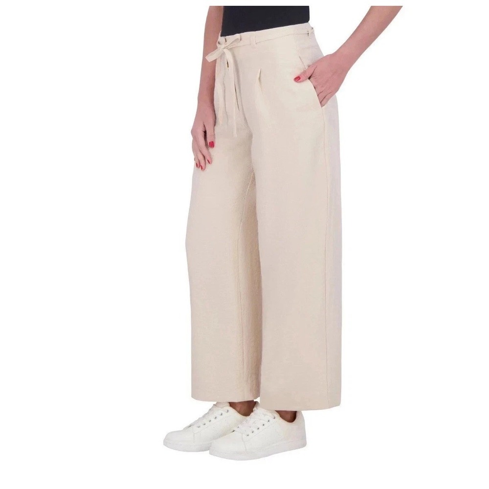 DKNY Women's Drawstring Ankle Pant, Tan, Size 6 - Picture 4 of 5